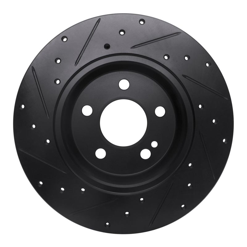 Mercedes-Benz C180 Brake Rotor (1) - Rear Right - R1 Concepts - Drilled & Slotted - Black - `15-`21
